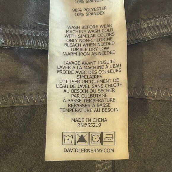 NWT DAVID LERNER Bergen Seamed Micro Suede Leggings Large Green - Picture 10 of 10
